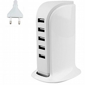 מטען USB ל5 מכשירים שונים בו זמנית מטען USB ל5 מכשירים שונים בו זמנית