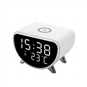 מטען אלחוטי עם שעון מעורר מטען אלחוטי עם שעון מעורר